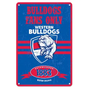 AFL RETRO METAL SIGN WESTERN BULLDOGS
