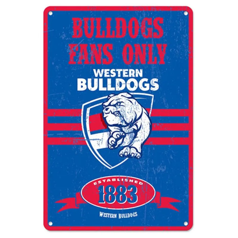 AFL RETRO METAL SIGN WESTERN BULLDOGS