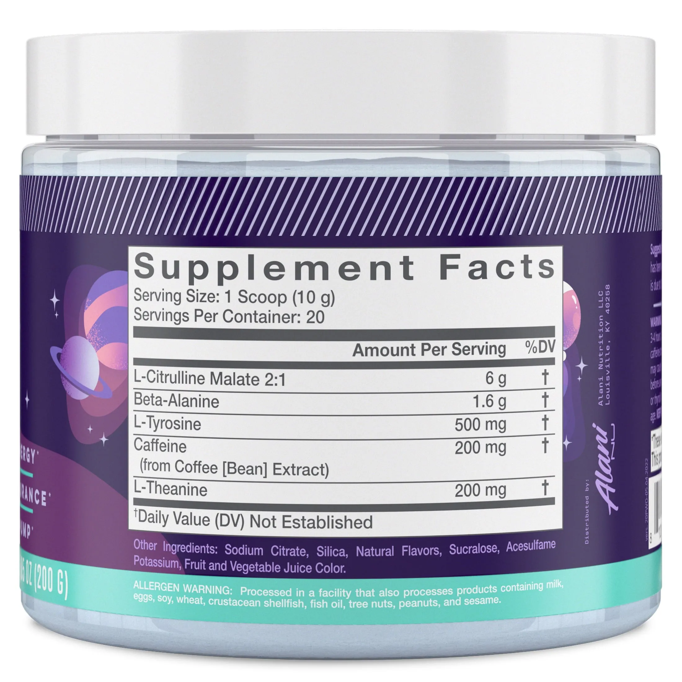 Alani Nu Pre-Workout Powder, Cosmic Stardust, 7.3oz, 20 Servings