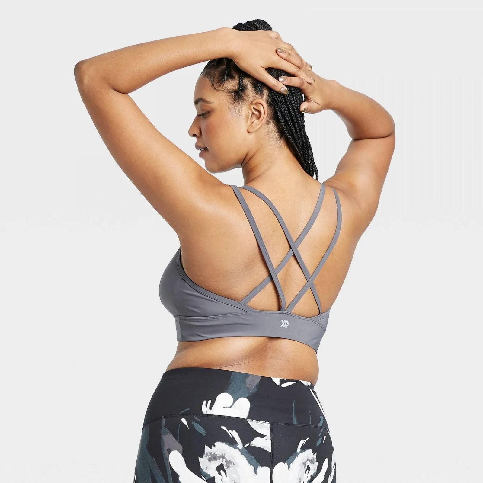 All in Motion Women's Low Support Strappy Longline Bra 77283278 Dark Gray S