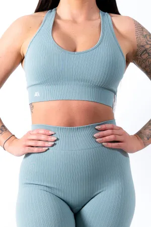 Amy Ribbed Sports Bra Slate