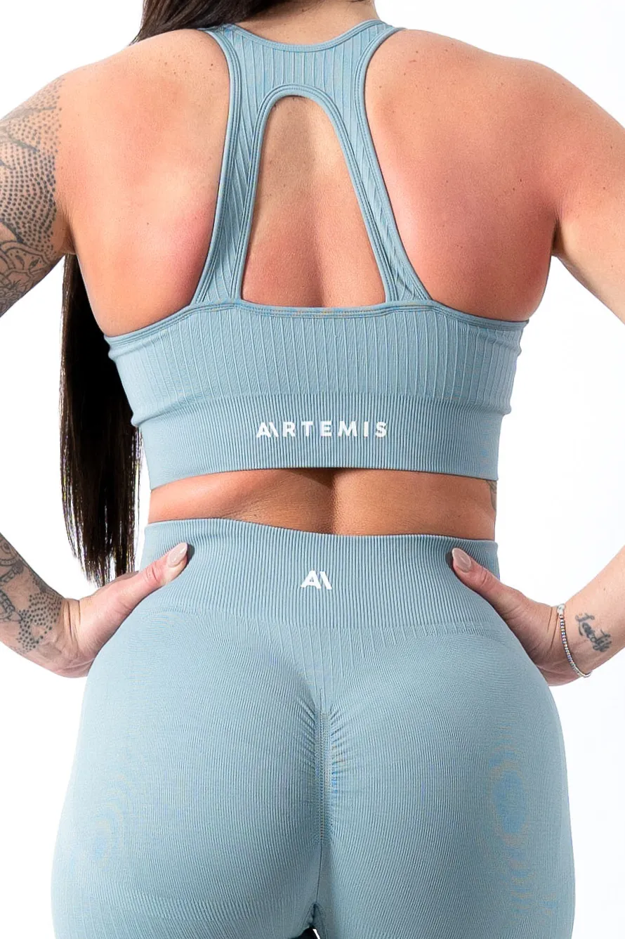 Amy Ribbed Sports Bra Slate