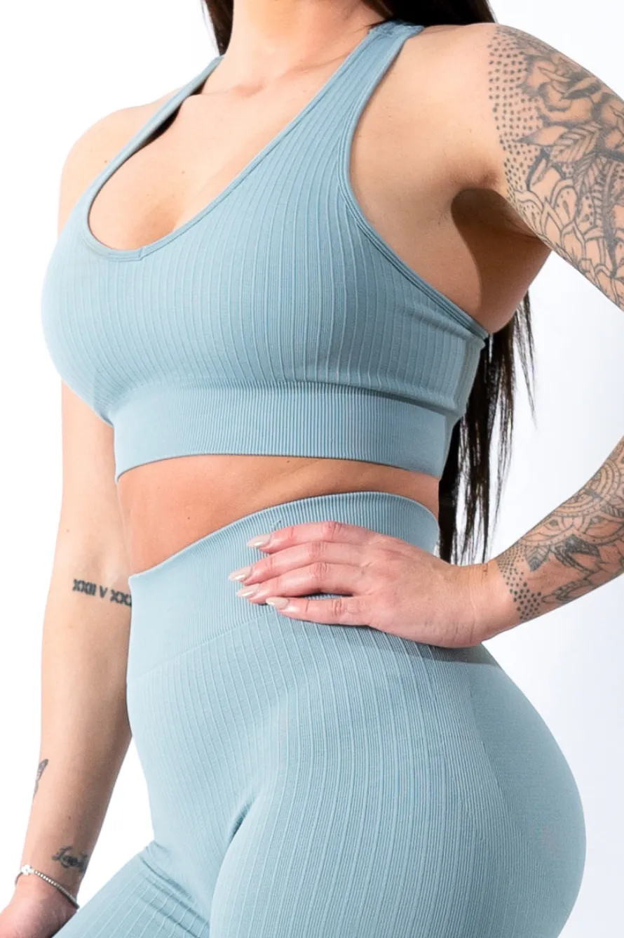 Amy Ribbed Sports Bra Slate