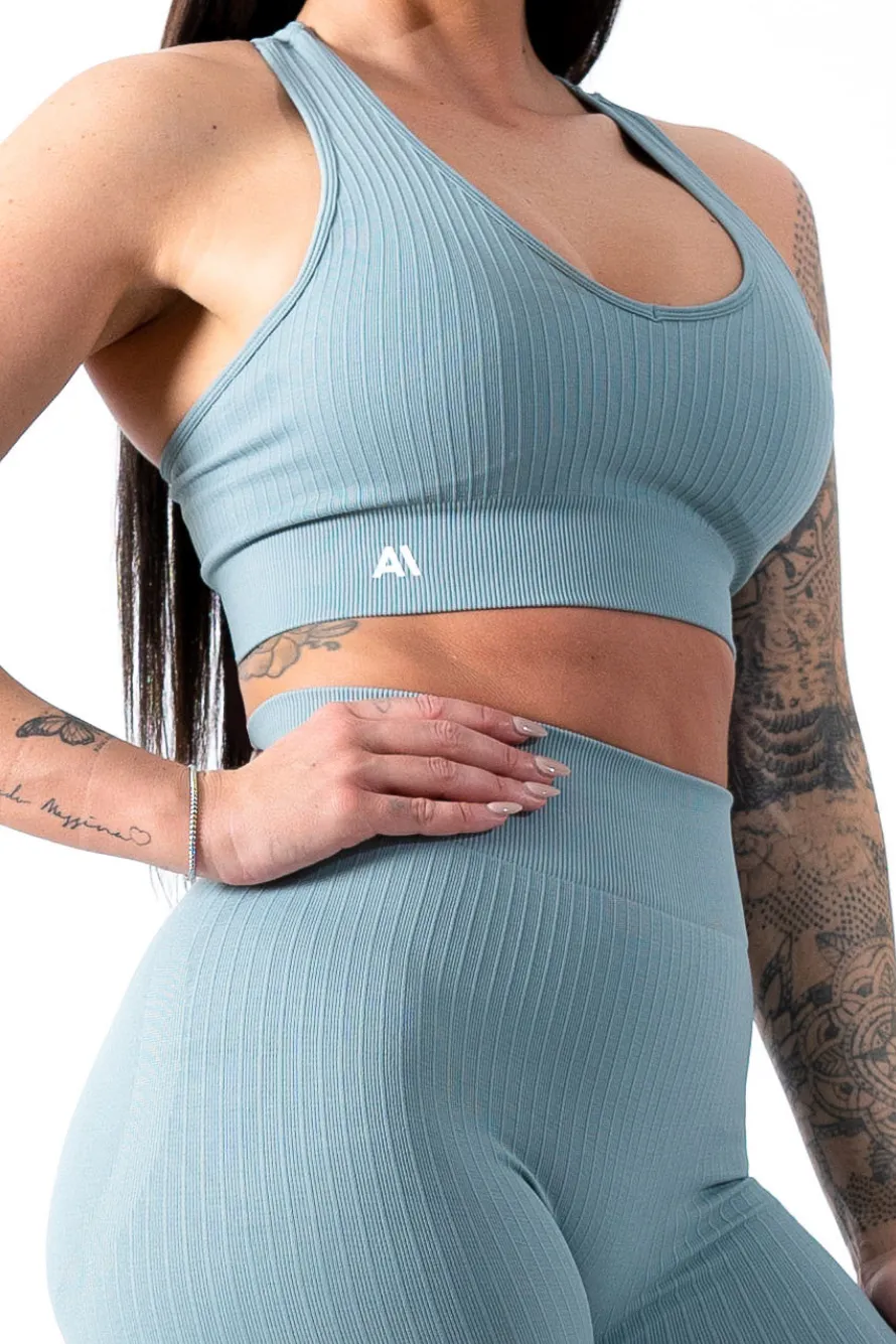 Amy Ribbed Sports Bra Slate