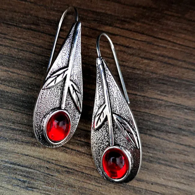 Antique Silver Flower Drop Earring for Women Wedding Jewelry