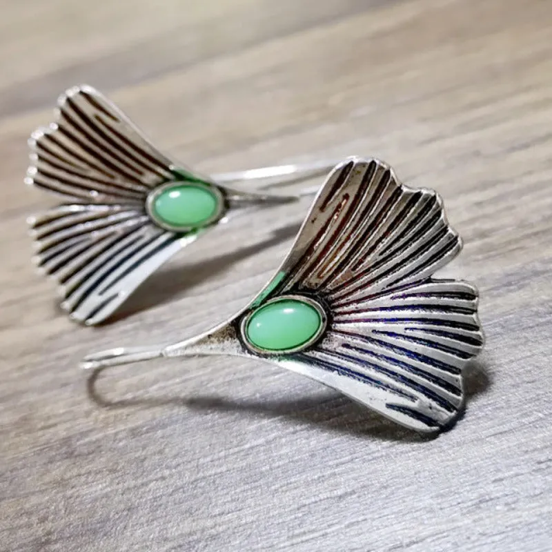 Antique Silver Flower Drop Earring for Women Wedding Jewelry