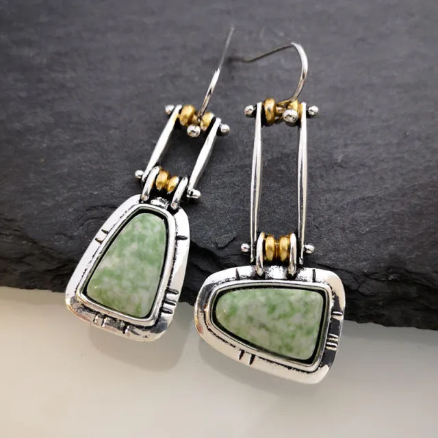 Antique Silver Flower Drop Earring for Women Wedding Jewelry
