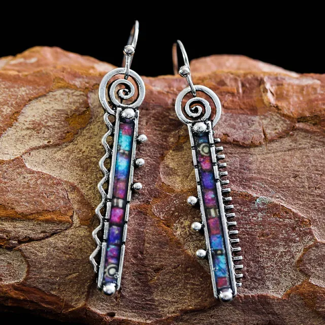 Antique Silver Flower Drop Earring for Women Wedding Jewelry