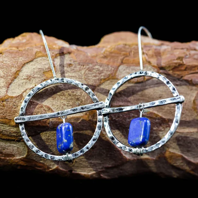 Antique Silver Flower Drop Earring for Women Wedding Jewelry