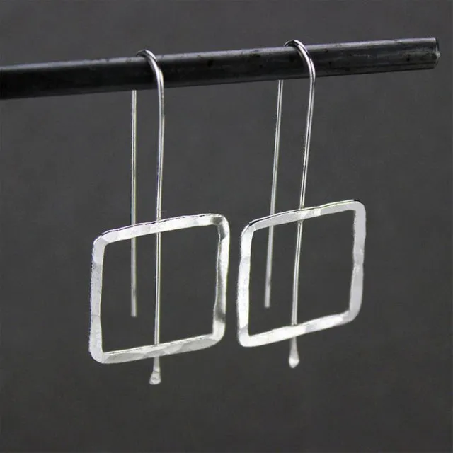 Antique Silver Flower Drop Earring for Women Wedding Jewelry
