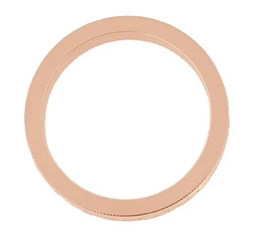 Art Deco Flowers and Leaves Millgrain Edged 4mm Wide Vintage Style 14K Rose Gold Wedding Band