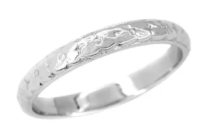 Art Deco Wedding Blossoms Band in Platinum