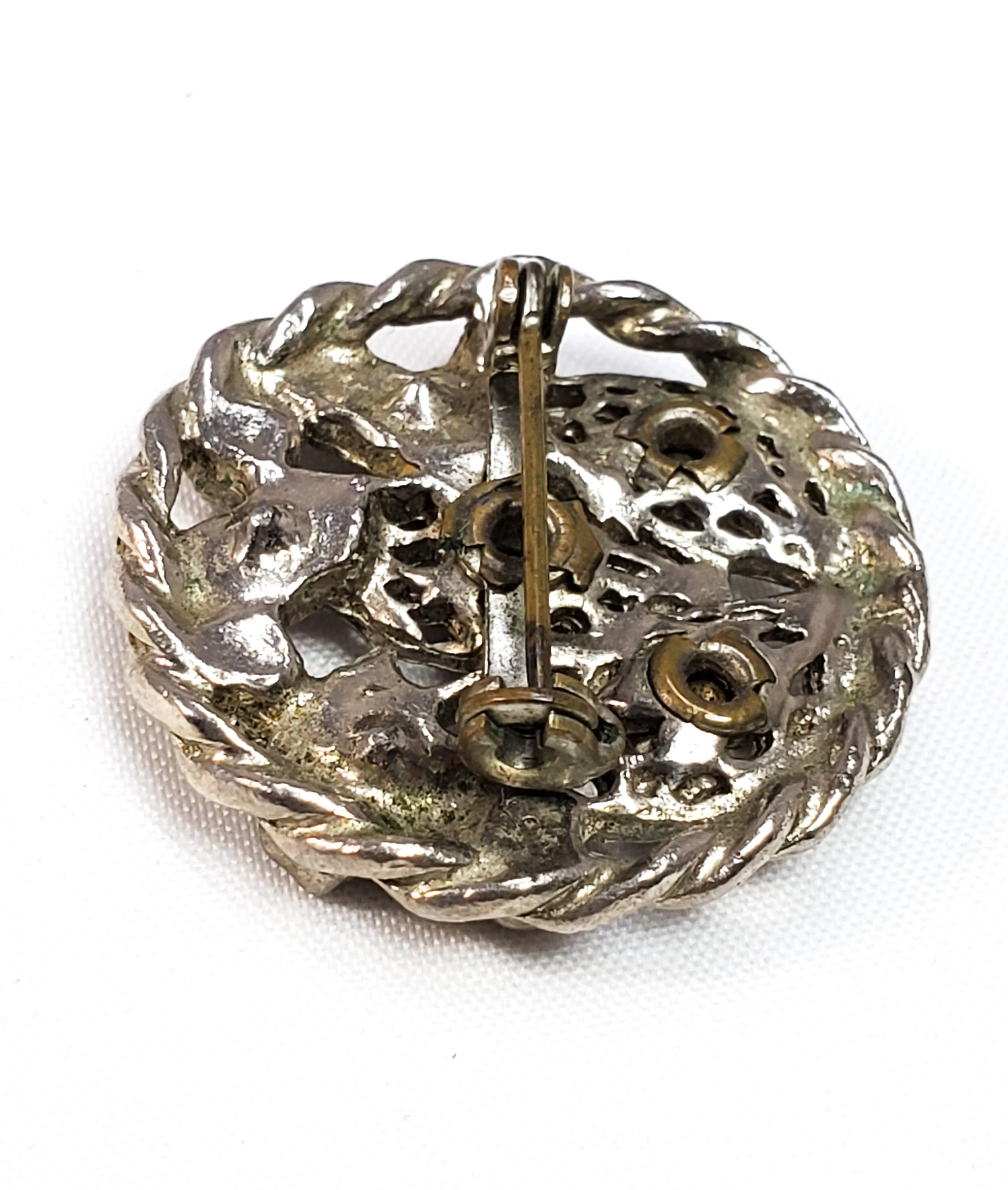 Art Nouveau Pot metal red paste 1920's antique brooch