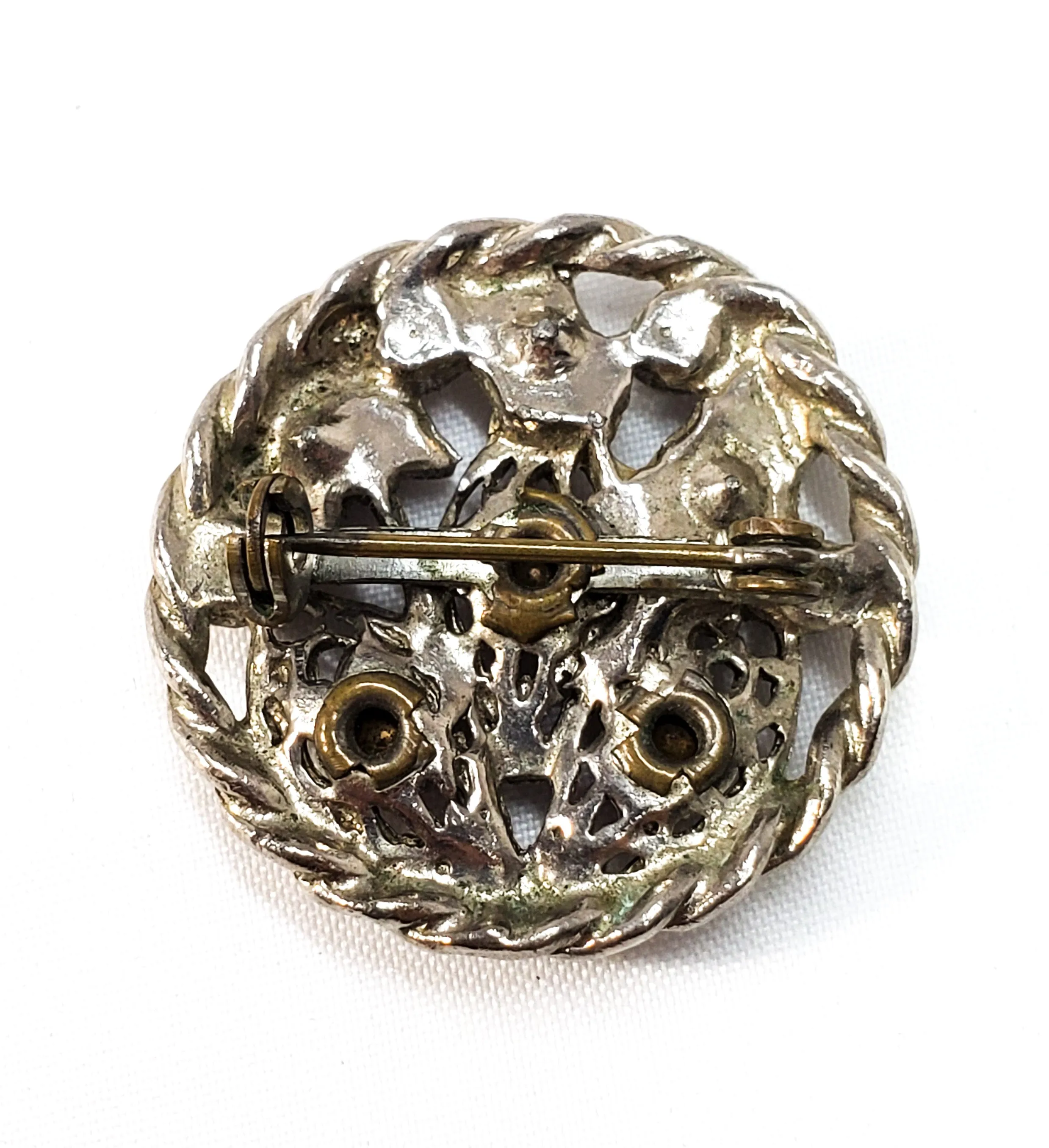 Art Nouveau Pot metal red paste 1920's antique brooch