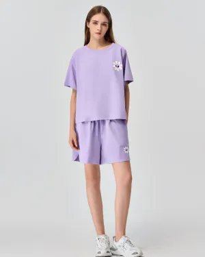 Aster Purple Suit Set(Tee   Shorts)