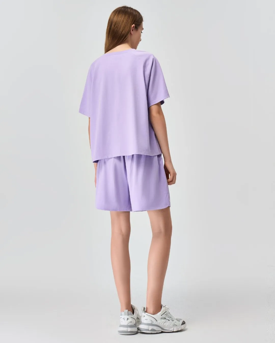 Aster Purple Suit Set(Tee   Shorts)