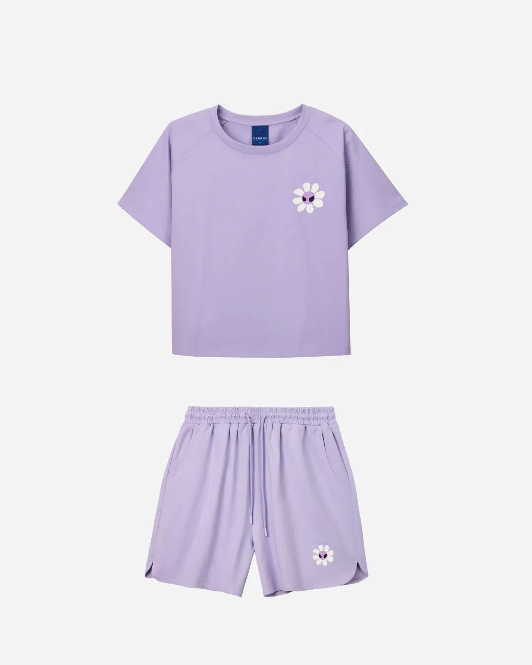 Aster Purple Suit Set(Tee   Shorts)