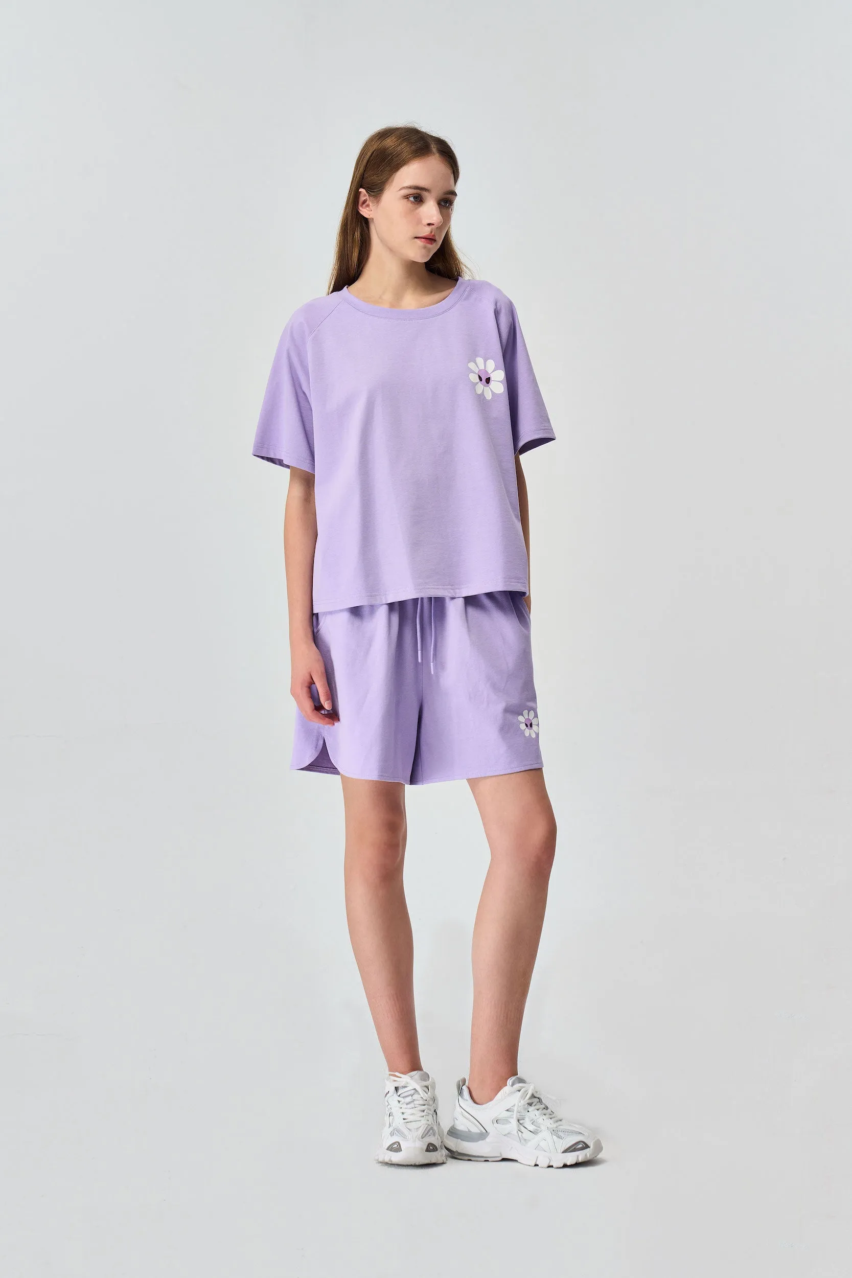 Aster Purple Suit Set(Tee   Shorts)