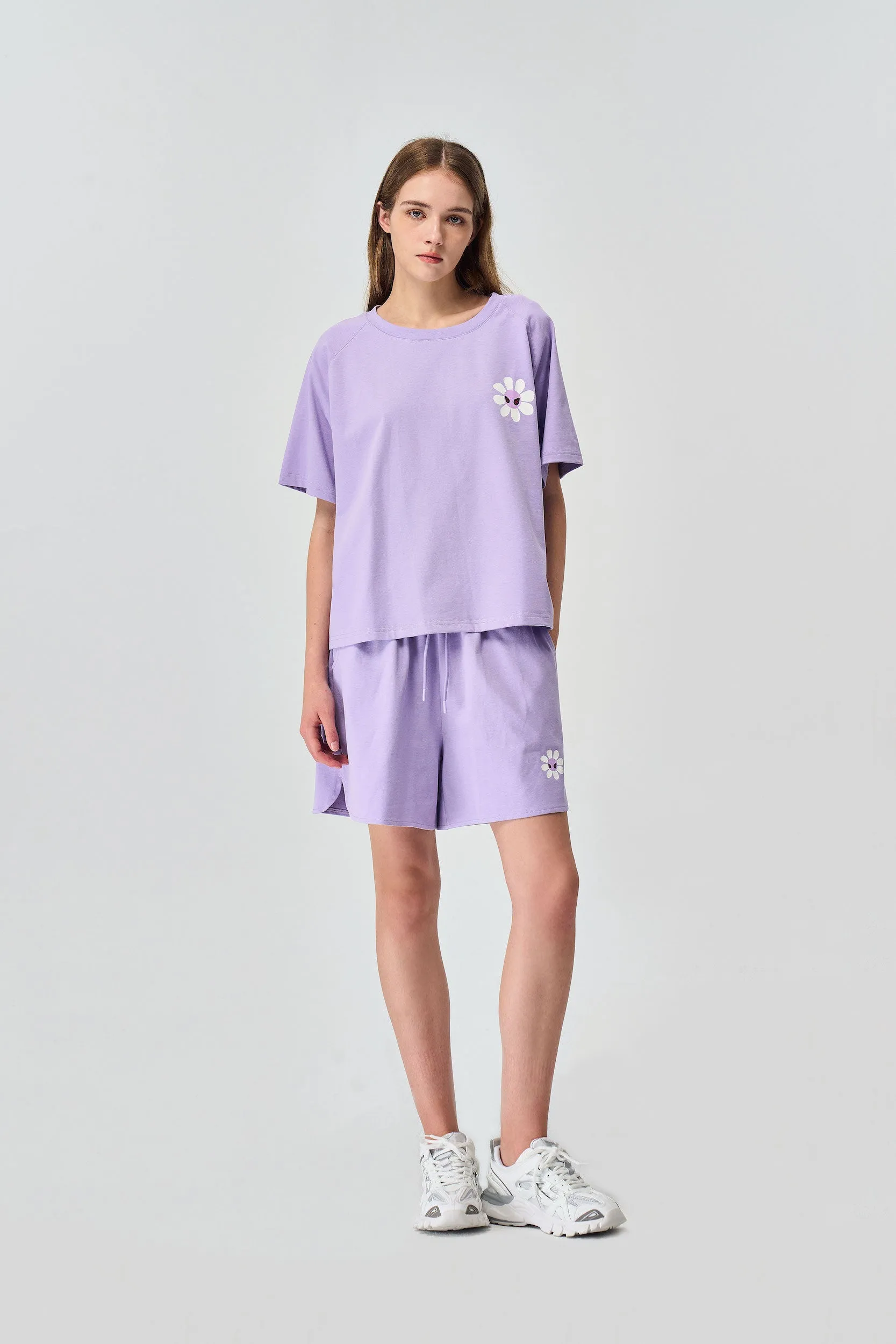 Aster Purple Suit Set(Tee   Shorts)