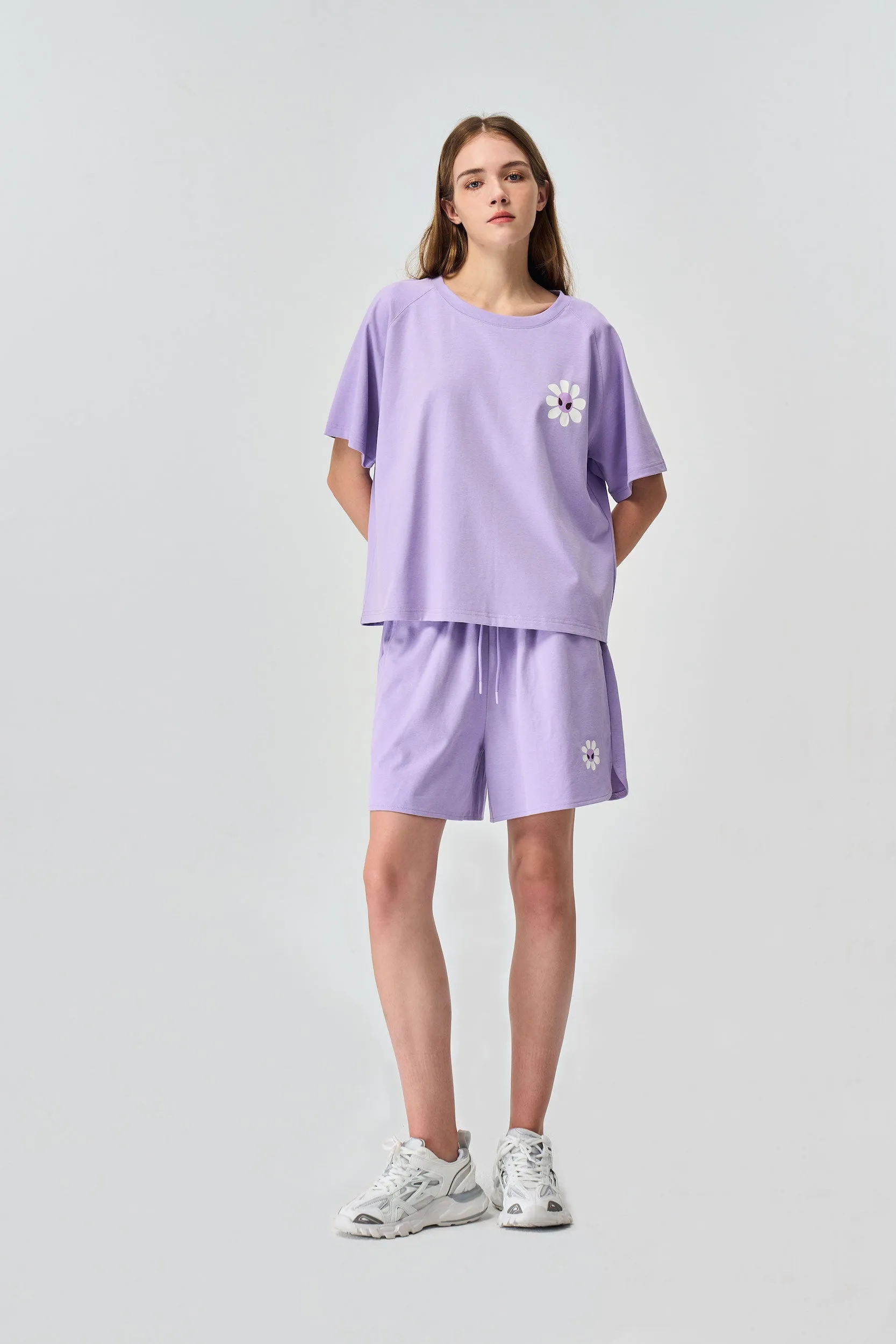 Aster Purple Suit Set(Tee   Shorts)
