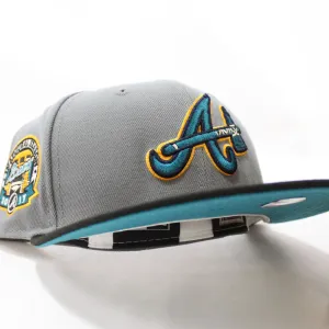 Atlanta Braves 2017 Inaugural Season New Era 59Fifty Fitted Hat (Glow in the Dark Graphite Gray Turquoise Under Brim)