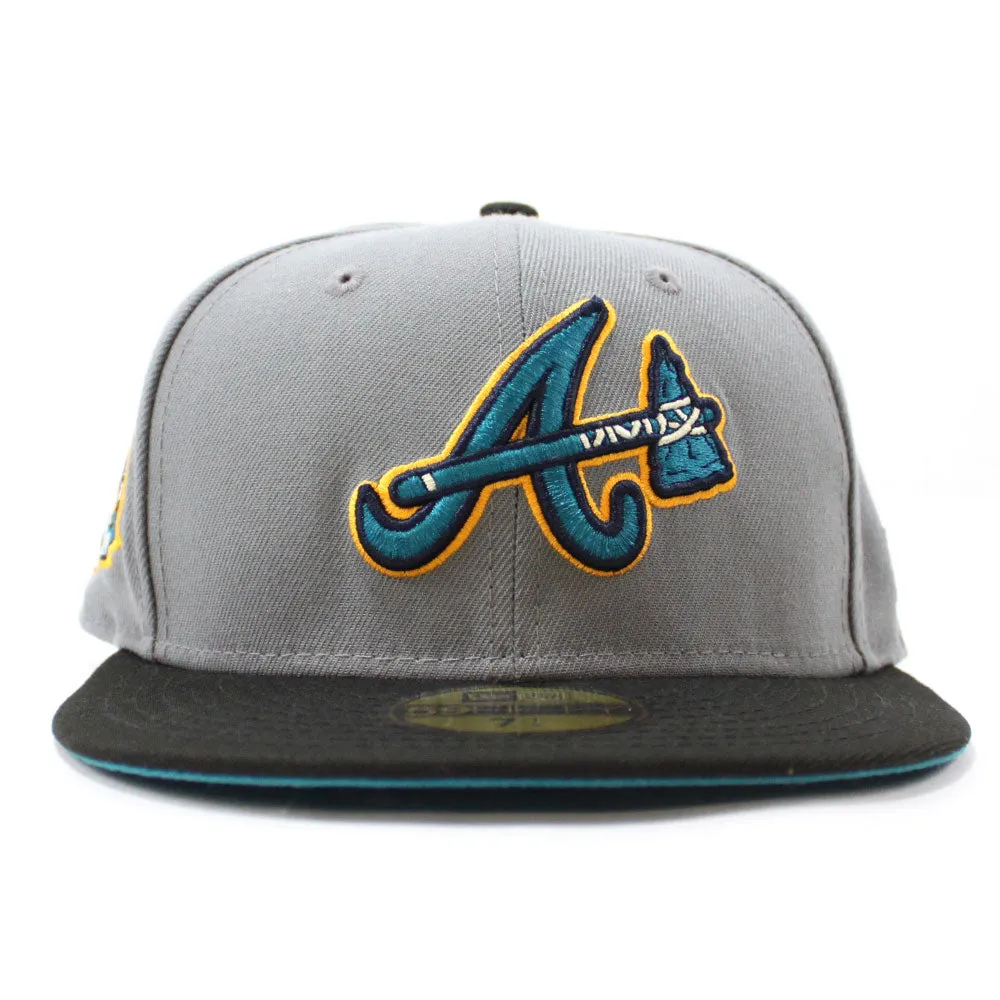 Atlanta Braves 2017 Inaugural Season New Era 59Fifty Fitted Hat (Glow in the Dark Graphite Gray Turquoise Under Brim)