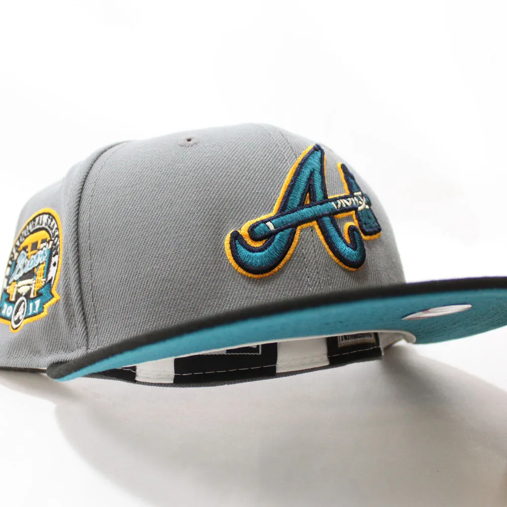 Atlanta Braves 2017 Inaugural Season New Era 59Fifty Fitted Hat (Glow in the Dark Graphite Gray Turquoise Under Brim)