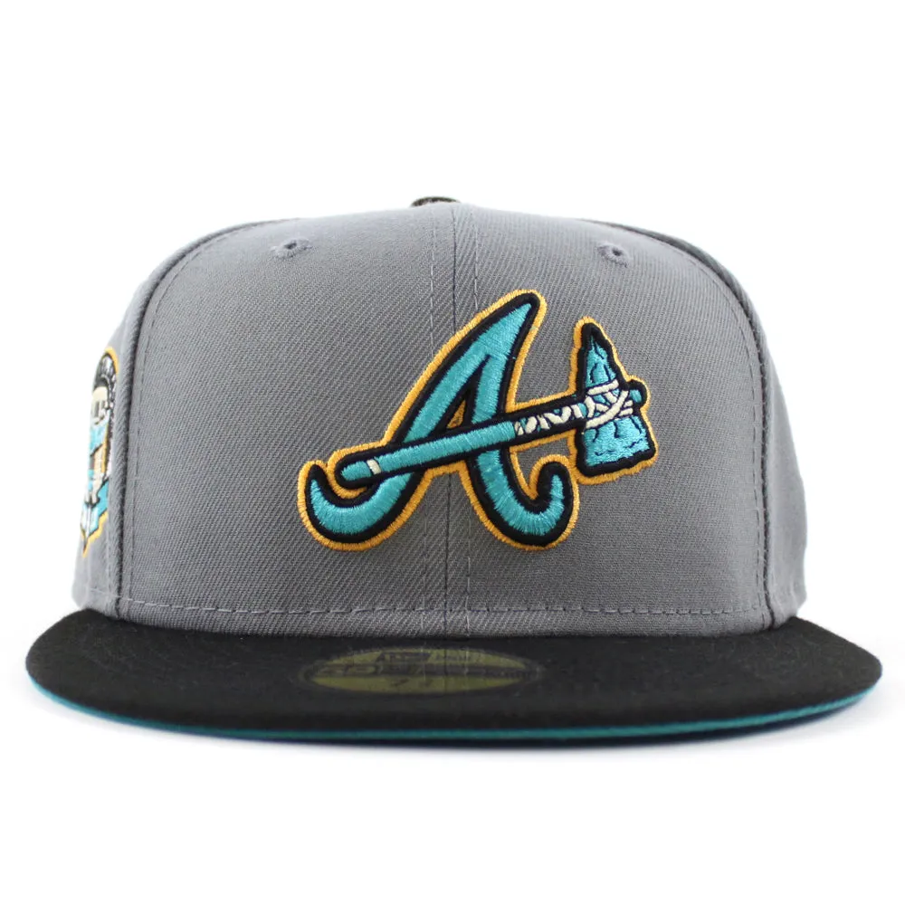 Atlanta Braves 2017 Inaugural Season New Era 59Fifty Fitted Hat (Graphite Gray Turquoise Under Brim)