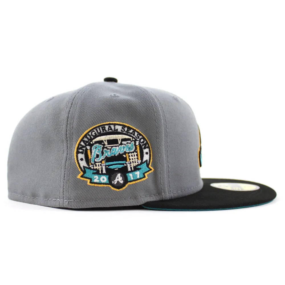 Atlanta Braves 2017 Inaugural Season New Era 59Fifty Fitted Hat (Graphite Gray Turquoise Under Brim)