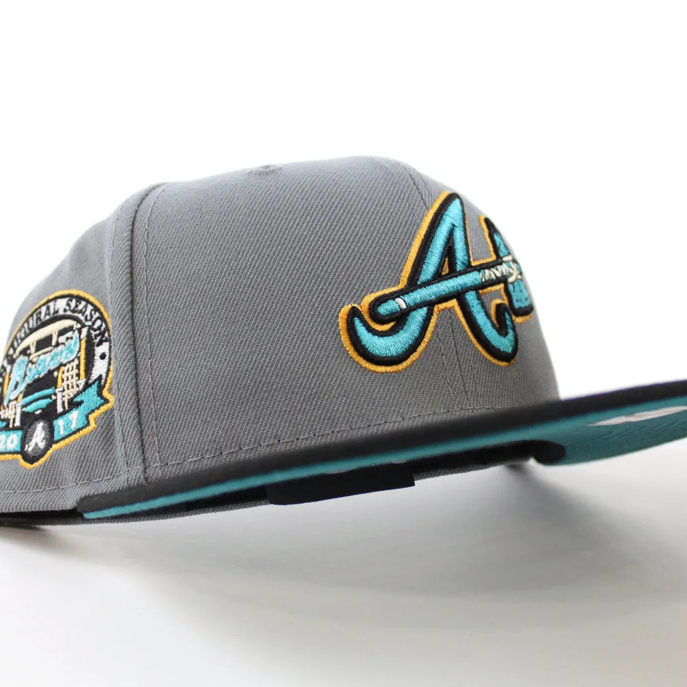 Atlanta Braves 2017 Inaugural Season New Era 59Fifty Fitted Hat (Graphite Gray Turquoise Under Brim)