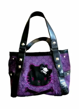 'Baddie Alert' Vintage Purple Rivet Kitty Hand Bag