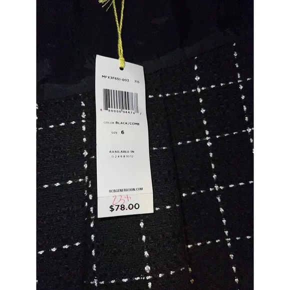 BCBG Tweed Mini Skirt Women's NWT