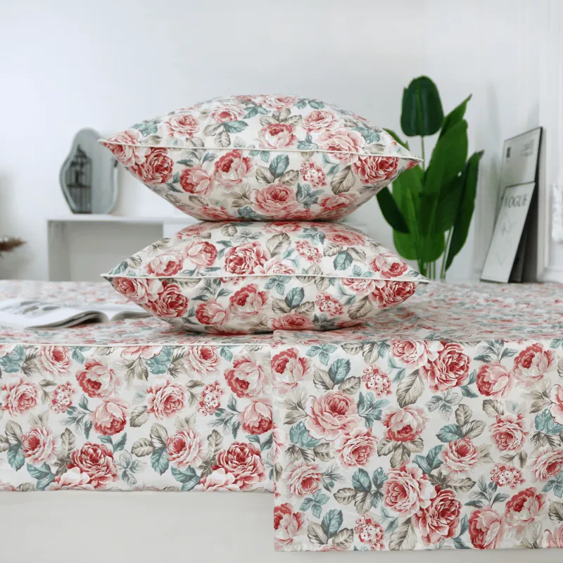 Bedding Sheet Set-Vintage Red Rose