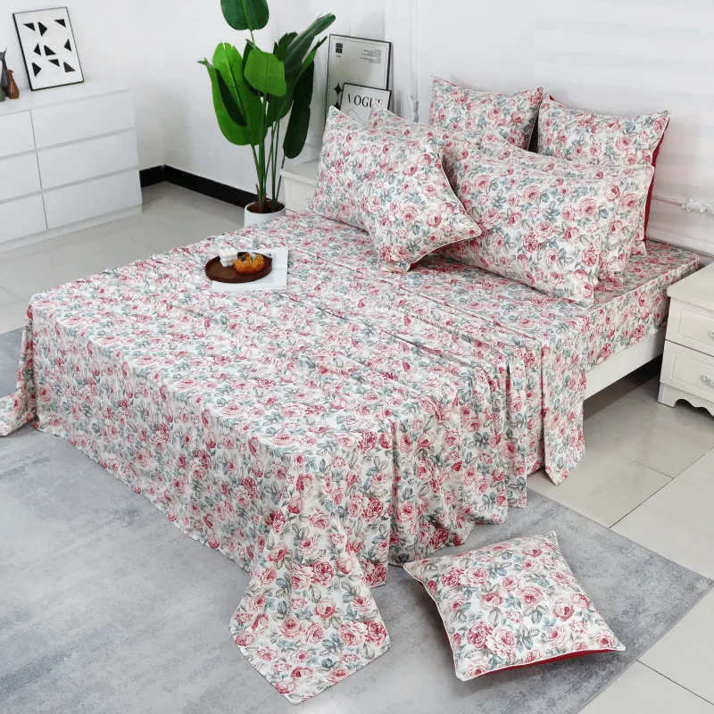 Bedding Sheet Set-Vintage Red Rose