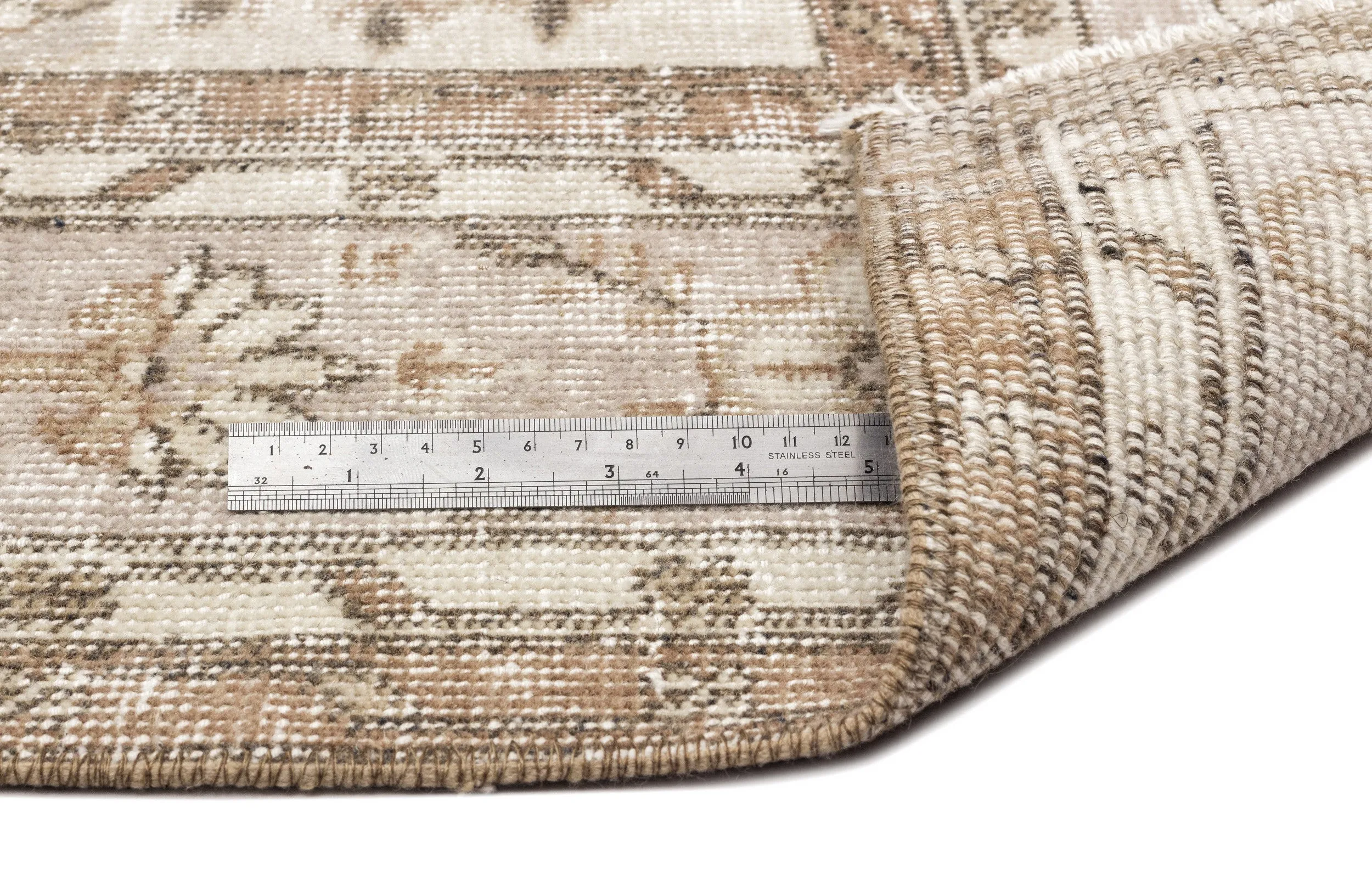 Beige Over Dyed Rug  I Retro Design Rug | Turkish Rug | Hand Weaving Rug  | Living Room Rug | Wool Rug | Vintage Rug | Tumbled Rug  | Naturel Rug | Boho Rug I 6'4'' x 10'2'' ft 194 x 310 cm