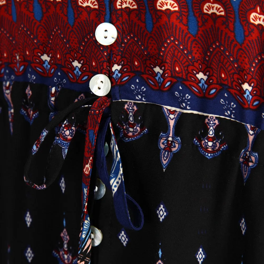 Bella Retro Bohemia Floral Print Dress