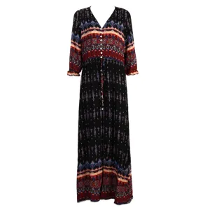 Bella Retro Bohemia Floral Print Dress