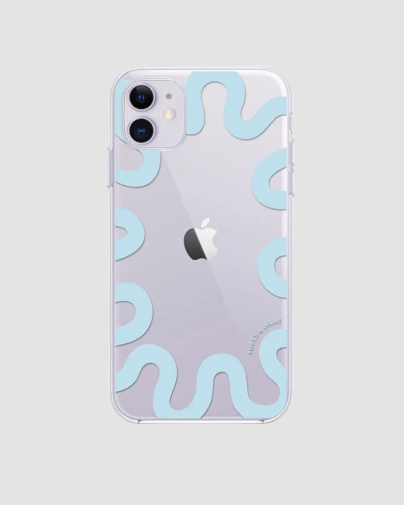 BerryBetty - Blue Whisper Squiggle iPhone Case