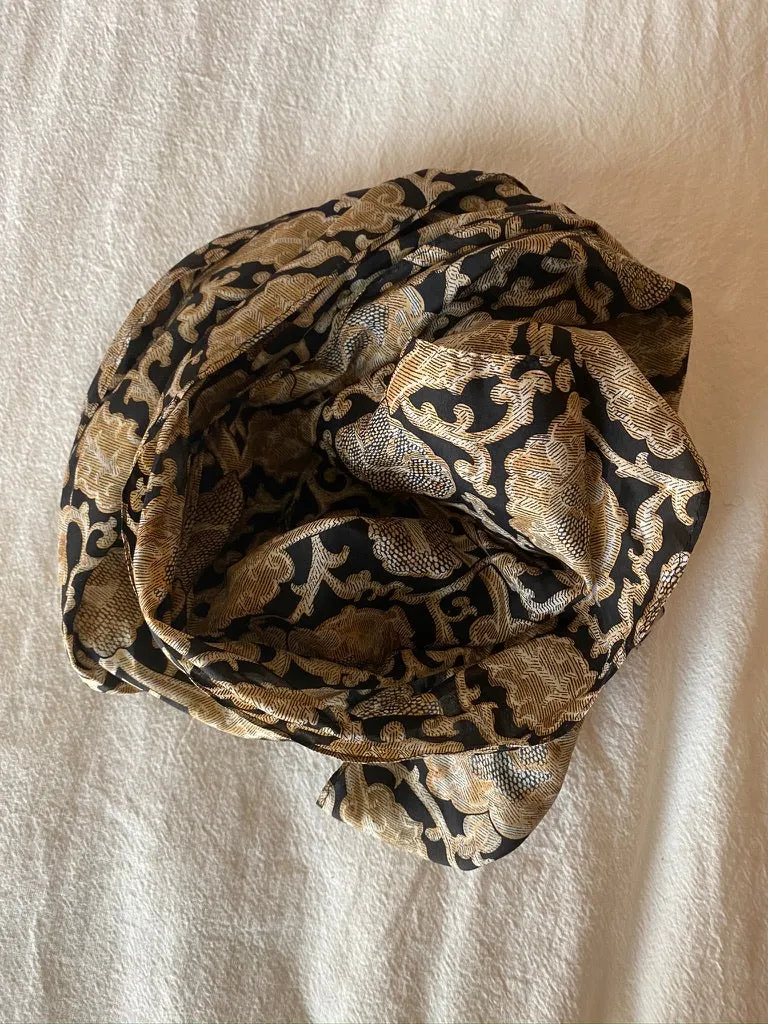 Black & Gold Silk Scarf