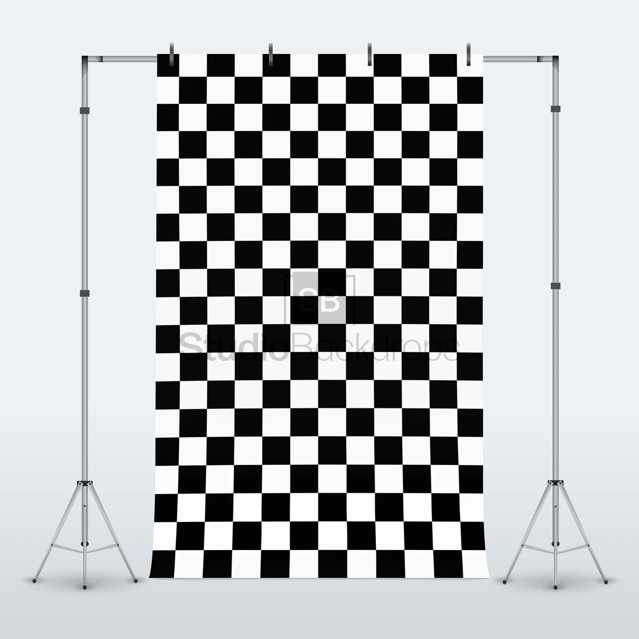 Black and White Checkerboard Tiles Photography Backdrop BD-188-PAT
