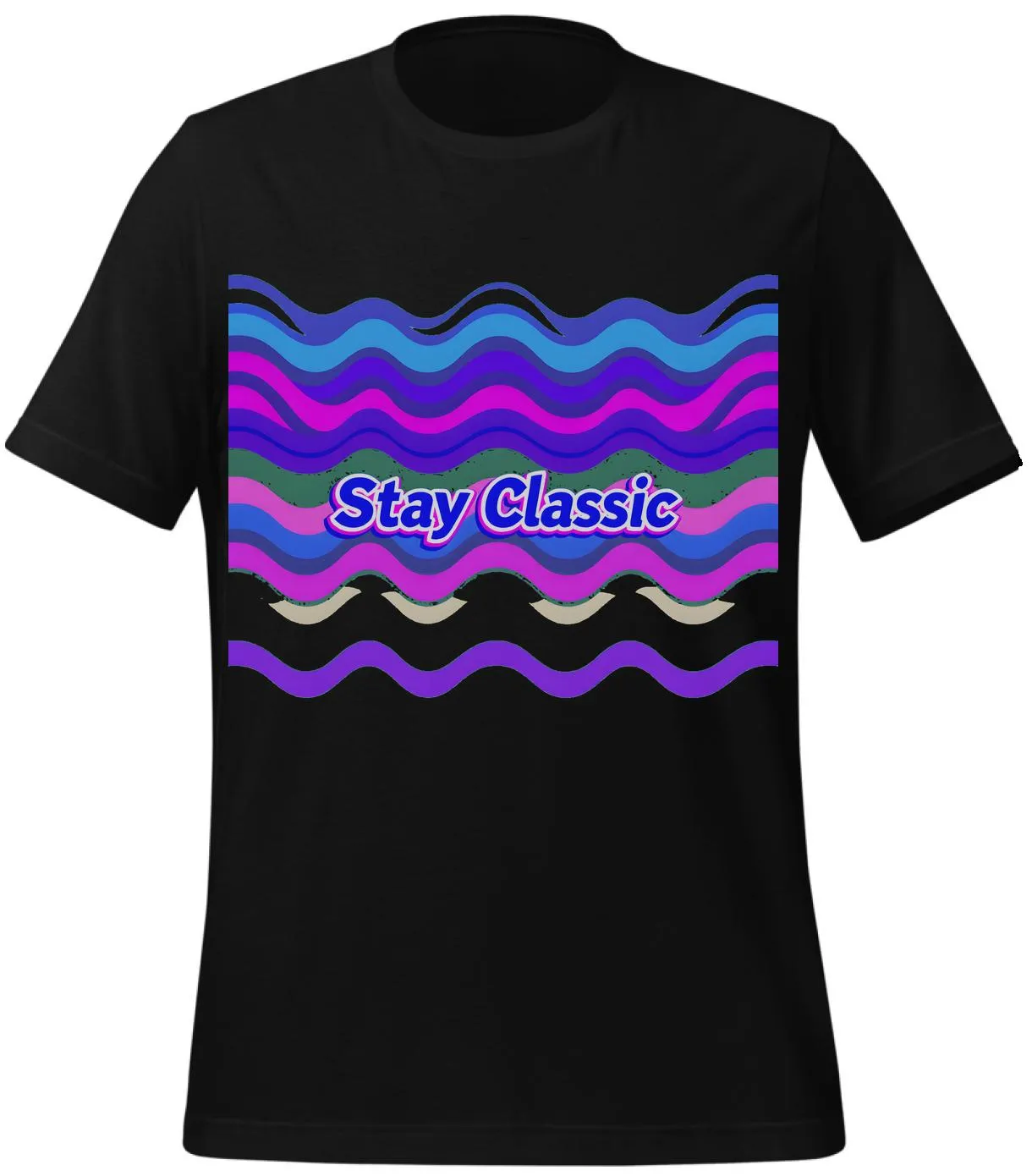blue and purple tye dye shirt: Retro Wave Stay Classic | Classic T-Shirt (Unisex)