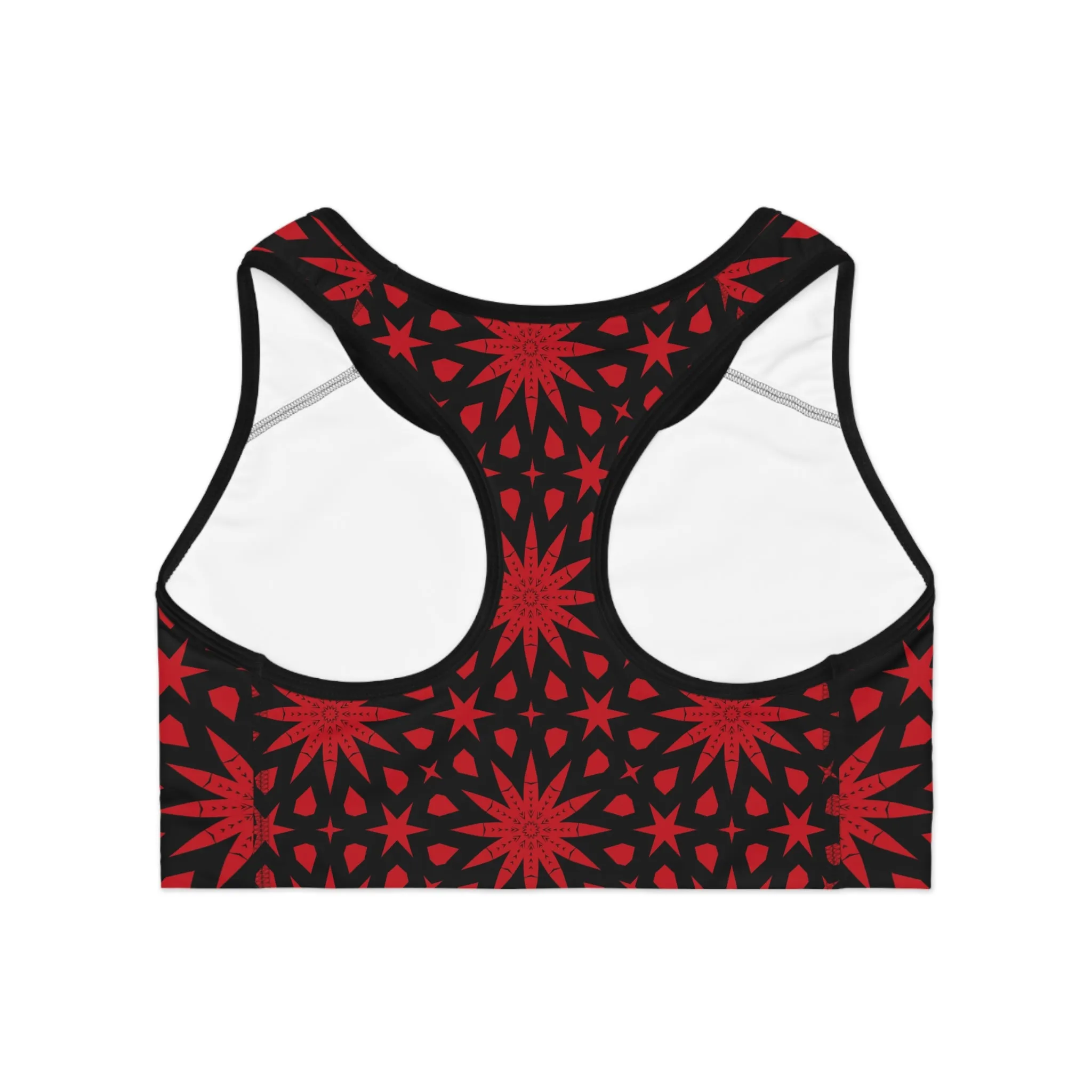 Bold Red Star Pattern Sports Bra for Active Lifestyle