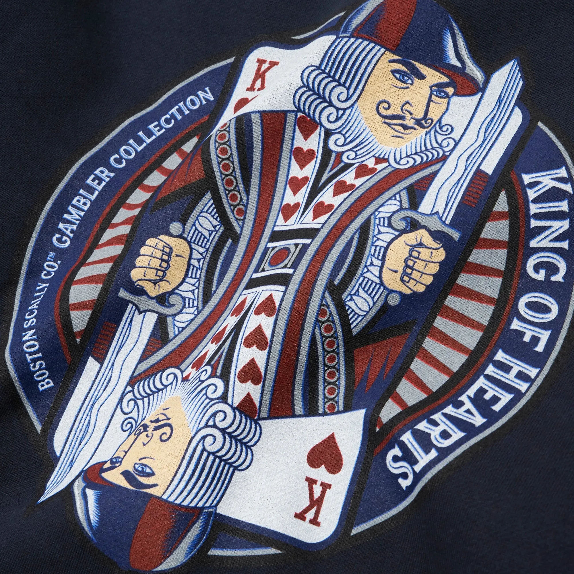 Boston Scally The King of Hearts Crewneck - Navy