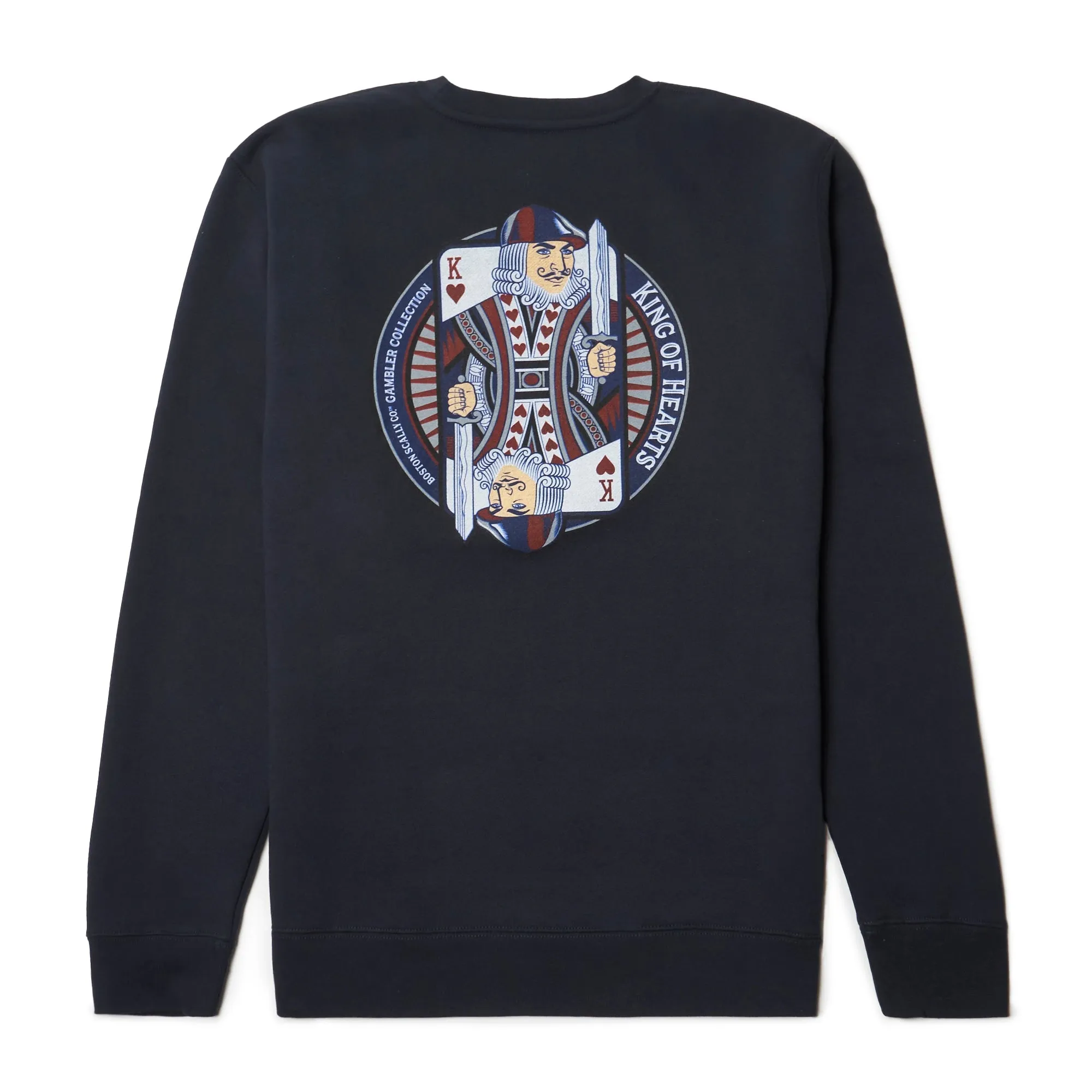 Boston Scally The King of Hearts Crewneck - Navy