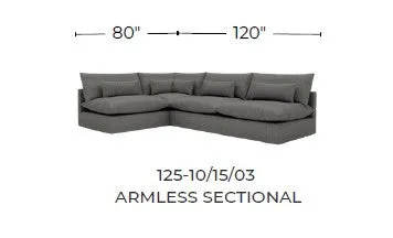 Bouldin 120" Armless Sectional