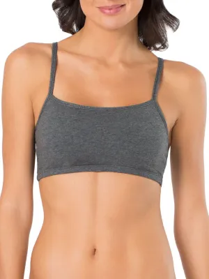 Brand new Fruit of the Loom Womens Spaghetti Strap Cotton Pullover Sports Bra, Grey, Sz 40
