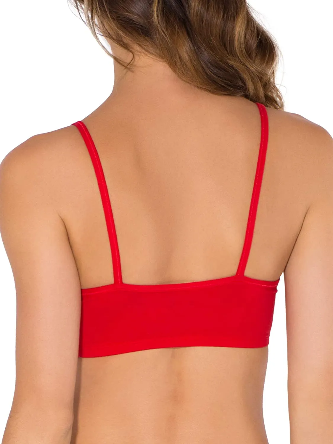 Brand new Fruit of the Loom Womens Spaghetti Strap Cotton Pullover Sports Bra, Red, Sz 42!