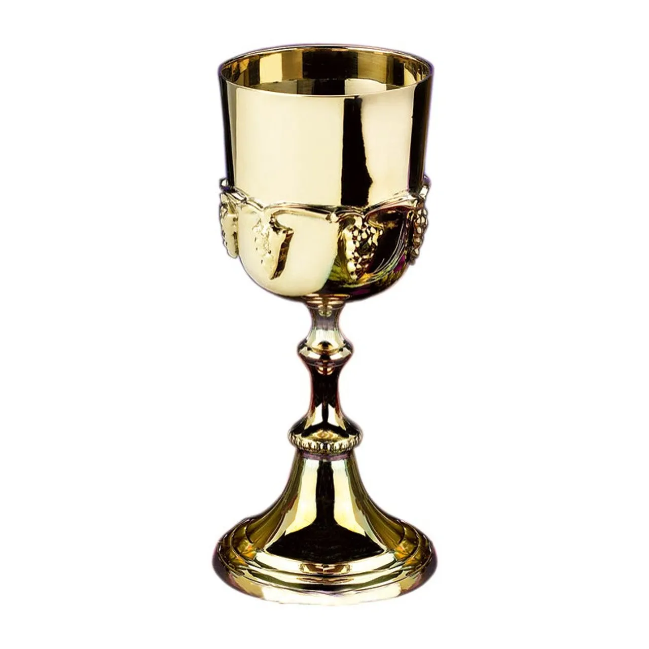 Brass Communion Cup with Grapes Design