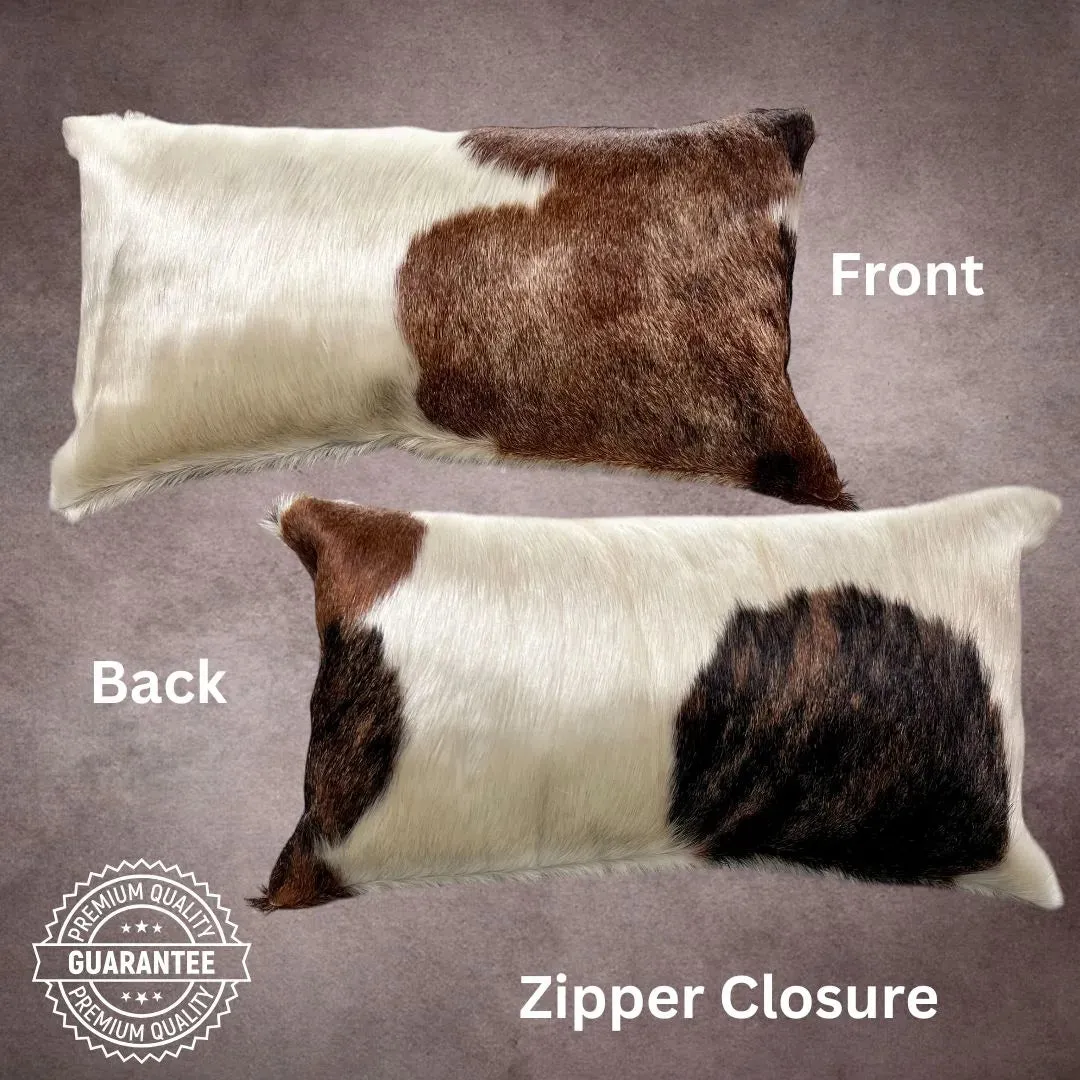 Brown and White Cowhide Pillow Cover---PL110