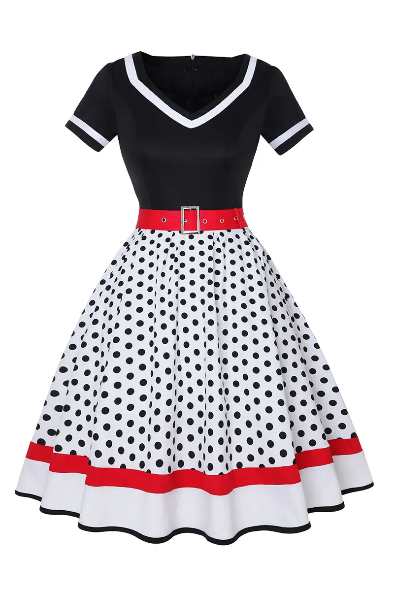BT3150 Polka Dots Midi Dress